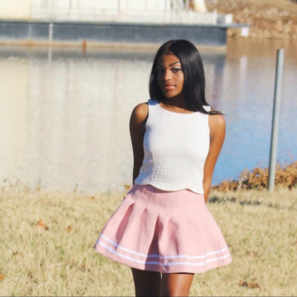 XS White Patterned Crop Top